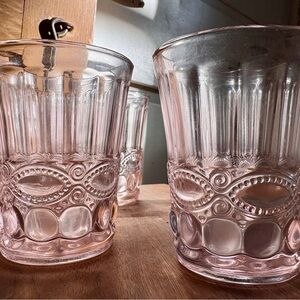 Vintage Pink Opal Glass Tumblers